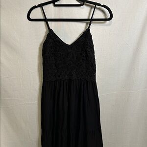 NWOT Black Tiered Lace Maxi Dress